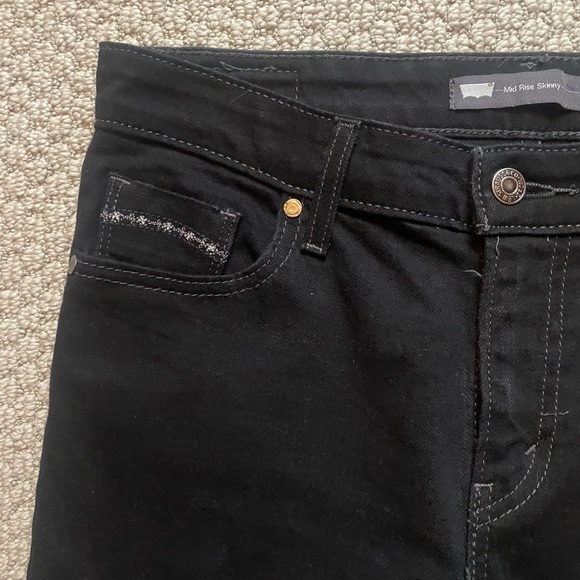 Levi’s mid-rise skinny black size 10M 30X32 - Picture 5 of 7